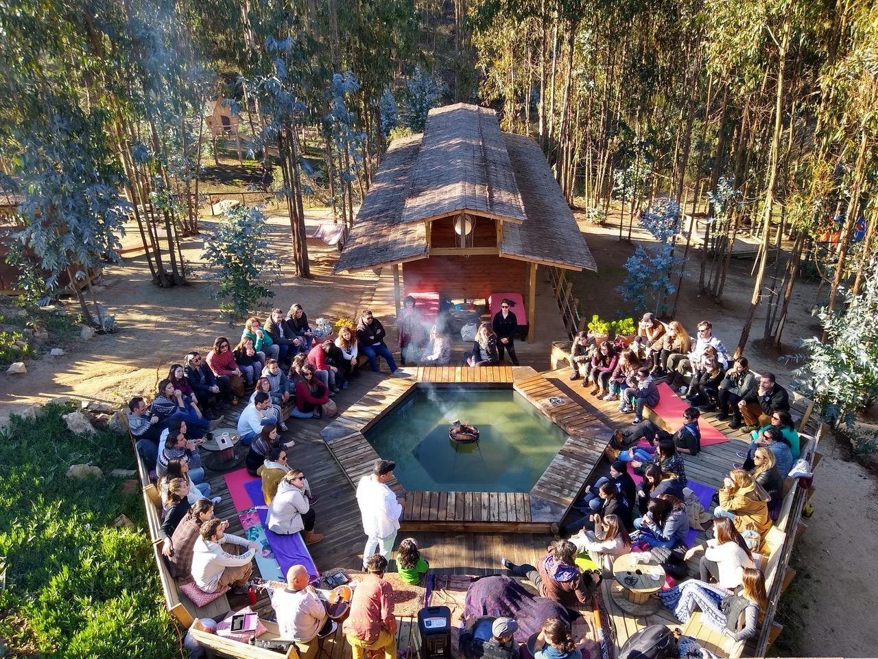 Ceremonia en círculo en Puchuncaví, Chile